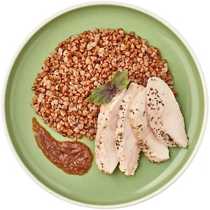 Изображение товара Филе куриное Перекресток Select с гречкой и луковым соусом 230г