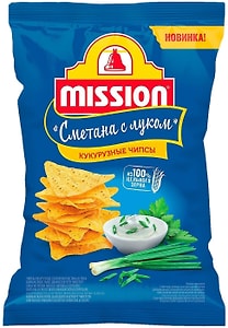 Изображение товара Чипсы кукурузные Mission Сметана и Лук 90г