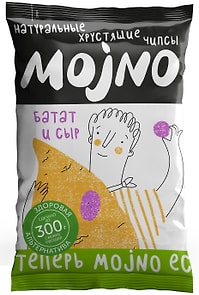 Изображение товара Чипсы MOjNO натуральные из батата с сыром чеддер 75г