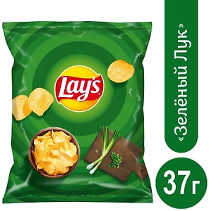 Изображение товара Чипсы Lays Молодой зеленый лук 37г