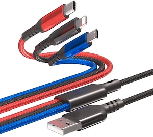 Изображение товара Кабель Wiiix для зарядки USB-A+Lightning+USB Type-C+Micro USB