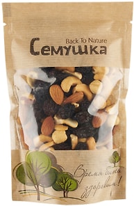 Изображение товара Смесь Семушка орехи жареные и изюм 150г