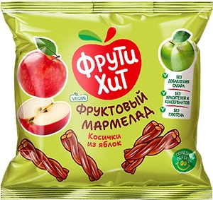 Изображение товара Мармелад Фрути Хит Косички из яблок 45г
