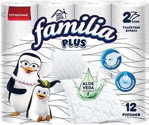 Изображение товара Туалетная бумага Familia Plus 12 рулонов 2 слоя