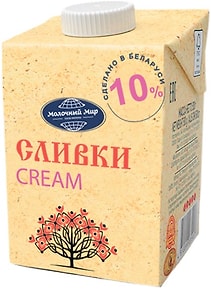 Изображение товара Сливки Молочный Мир питьевые стерилизованные 10% 500г