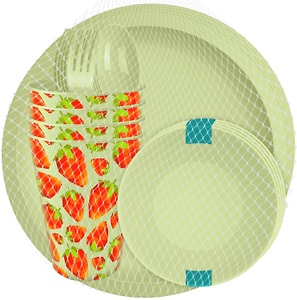 Изображение товара Набор для пикника IdiLand с декором салатовый 20 предметов на 4 персоны