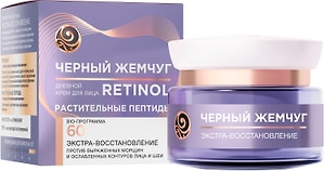 Изображение товара Крем для лица Черный Жемчуг Ретинол+ Экстра-восстановление 60+ лет подтягивает контуры лица и шеи дневной 50мл