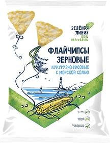 Изображение товара Флайчипсы Зеленая линия кукурузно-рисовые с морской солью 40г
