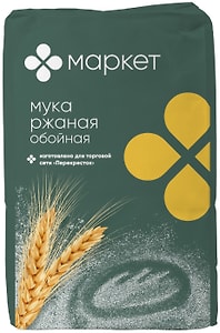 Изображение товара Мука Маркет ржаная хлебопекарная обойная 1кг