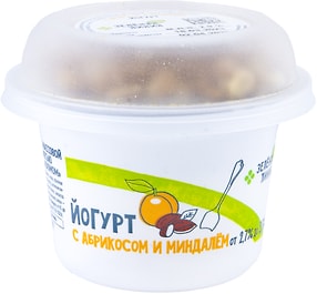 Изображение товара Йогурт Зеленая линия с абрикосом миндалем и гранолой с изюмом 2.7-3.5% 190г