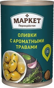 Изображение товара Оливки Маркет Перекресток с ароматными травами 300г