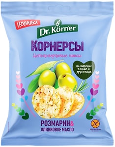 Изображение товара Чипсы Dr.Korner Кукурузно-рисовые с оливковым маслом и розмарином 50г