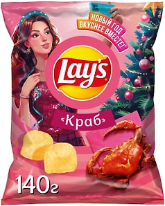 Изображение товара Чипсы Lays Краб 140г