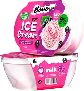 Изображение товара Мороженое Bombbar молочное со вкусом пломбира и черной смородины 400г