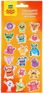 Изображение товара Наклейки объемные Мульти-Пульти Монстрики 10*22см 18 наклеек