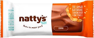 Изображение товара Шоколадный батончик Nattys&Go! Crunchy с арахисовой хрустящей пастой в молочном шоколаде 45г