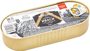 Изображение товара Сардина Доброфлот Иваси тихоокеанская  копченая в масле 210г
