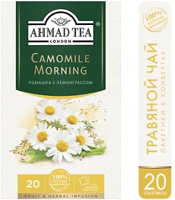 Изображение товара Чай травяной Ahmad Tea Camomile Morning с ромашкой и лимонным сорго 20*1.5г