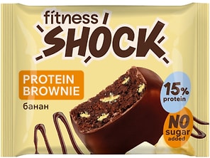 Изображение товара Пирожное FitnesShock Глазированное брауни банан 50г