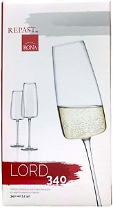 Изображение товара Набор бокалов для шампанского LORD из хрустального стекла 340мл 2шт