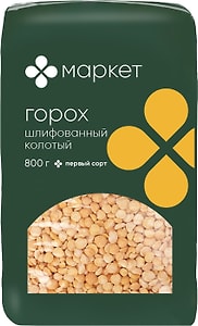 Изображение товара Горох Маркет Шлифованный колотый 800г