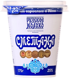 Изображение товара Сметана Рузская 25% 175мл