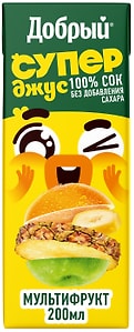 Изображение товара Сок Добрый Active kid мультифрукт 200мл