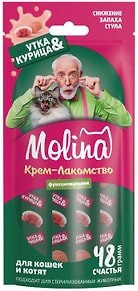Изображение товара Крем-лакомство для кошек Molina с уткой и курицей 48г