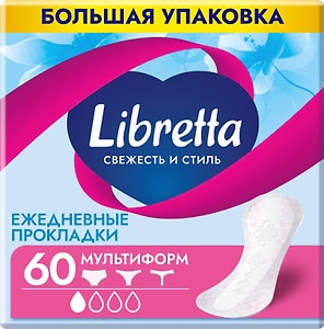 Изображение товара Прокладки Libretta Свежесть и стиль Мультиформ ежедневные 60шт