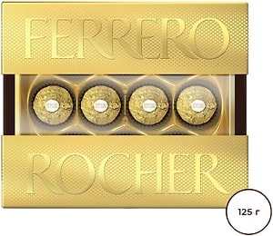 Изображение товара Конфеты Ferrero Rocher хрустящие из молочного шоколада 125г