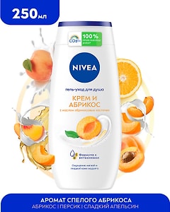 Изображение товара Гель-уход для душа NIVEA Крем и абрикос 250мл