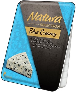 Изображение товара Сыр Natura Selection Сливочный с голубой плесенью 60% 100г