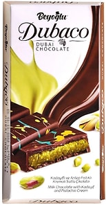 Изображение товара Шоколад Beyoglu Молочный Dubaco с кадаифом и фисташковой начинкой 95г