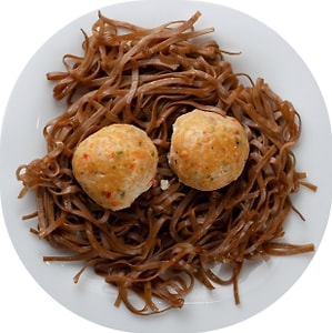 Изображение товара Тефтели Itle Kitchen из индейки паровые с Гречневой лапшой 250г