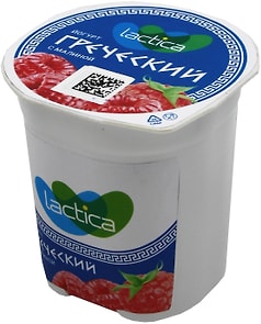 Изображение товара Йогурт Lactica двухслойный греческий с малиной 3.4% 120г