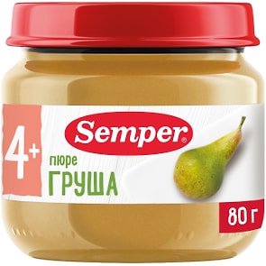 Изображение товара Пюре Semper Груша с 4 месяцев 80г
