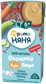 Изображение товара Пюре ФрутоНяня овощное с гречкой  гречневый суп-пюре с 6 месяцев 200мл