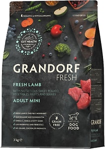 Изображение товара Сухой корм для собак Grandorf Fresh Dog Adult Mini Lamb&Sweet Potato Свежее мясо ягненка с бататом 3кг