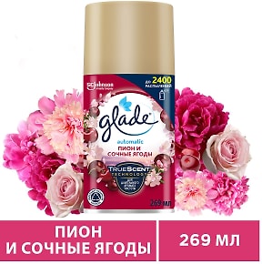 Изображение товара Сменный баллон Glade Automatic Пион и Сочные Ягоды 269мл