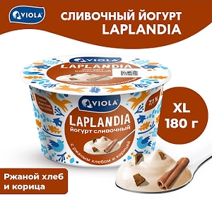 Изображение товара Йогурт Viola Laplandia сливочный Ржаной хлеб  и корица 7.1% 180г