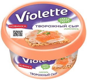 Изображение товара Сыр творожный Violette Лосось 70% 140г