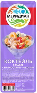 Изображение товара Коктейль из морепродуктов Меридиан в масле с пряностями Мехико 200г