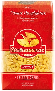 Изображение товара Макароны Шебекинские №202 Рожок Полубублик из твердых сортов пшеницы 450г