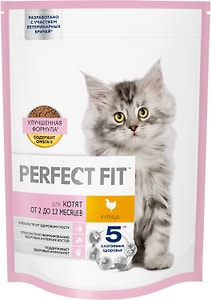 Изображение товара Сухой корм для котят Perfect Fit полнорационный от 2 до 12 месяцев с курицей 650г