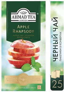 Изображение товара Чай черный Ahmad Tea Apple Rhapsody с ароматом яблоко и мяты 25*1.5г