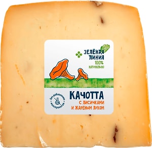 Изображение товара Сыр Зеленая линия Качотта с лисичками и жареным луком 50% 200г