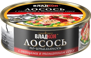 Изображение товара Лосось Владкон с овощами в томатном соусе По итальянски 240г