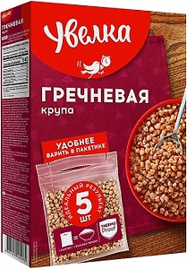 Изображение товара Крупа Увелка Гречневая ядрица Экстра 5пак*80г