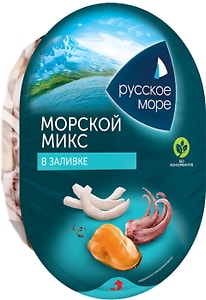 Изображение товара Коктейль из морепродуктов Русское море в заливке Морской микс 180г