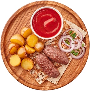 Изображение товара Кебабы мясные Перекресток Select с картофелем 250г